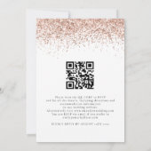Elegante Roze Gouden Glitter QR Code Trouwen Kaart (Achterkant)