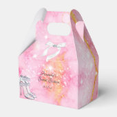 Elegante roze gouden glitter schittering bedankdoosjes (Achterkant)