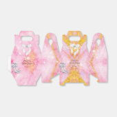 Elegante roze gouden glitter schittering bedankdoosjes (Uitgevouwen)