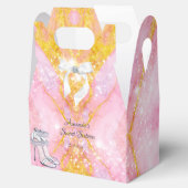 Elegante roze gouden glitter schittering bedankdoosjes (Geopend)