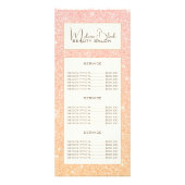 Elegante Roze Gouden Glitter Schoonheidssalon Spa Reclamekaart (Voorkant)