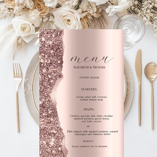 Elegante Roze Gouden Glitter Schrift 