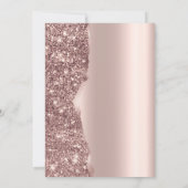 Elegante Roze Gouden Glitter Script Bruidsdouche Kaart (Achterkant)