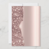 Elegante Roze Gouden Glitter Script Bruiloft Kaart (Achterkant)