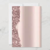 Elegante Roze Gouden Glitter Script Champagne Kaart (Achterkant)