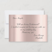 Elegante Roze Gouden Glitter Script Kaart (Achterkant)