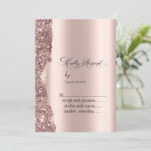 Elegante Roze Gouden Glitter Script Kaart (Staand voorkant)