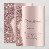 Elegante Roze Gouden Glitter Script Kaart (Voorkant / Achterkant)