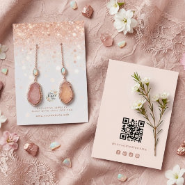 Elegante Roze Gouden Glitter Sieraden Display TMF2 Visitekaartje