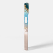 Elegante Roze Gouden Glitter Turquoise Marmer Case-Mate iPhone Case (Achterkant / Rechts)