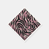 Elegante Roze Gouden Glitter Zebra Zwarte Dierenpr Servet (Hoek)