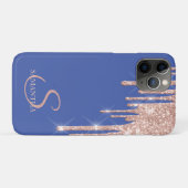 Elegante Roze Gouden Glitterdruppels Paars Case-Mate iPhone Case (Achterkant (horizontaal))