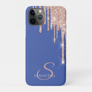 Elegante Roze Gouden Glitterdruppels Paars Case-Mate iPhone Case
