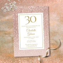 Elegante Roze Gouden Glitters 30e Verjaardag
