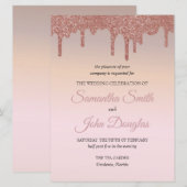 Elegante Roze Gouden Glitters, Perzik en Zwarte Te (Voorkant / Achterkant)