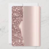 Elegante roze gouden glitterscript RSVP   Kaart (Achterkant)