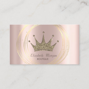 Elegante roze gouden, gouden cirkels glitters tiar visitekaartje