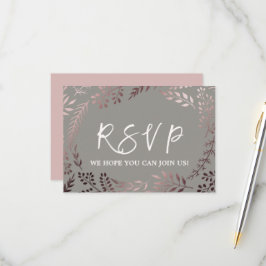 Elegante roze gouden & grijze trouwwebsite RSVP ka