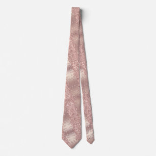 Elegante roze gouden halsband met roze glitters stropdas
