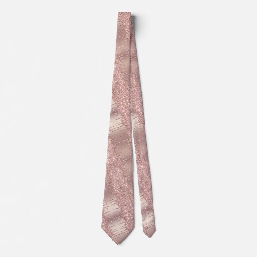 Elegante roze gouden halsband met roze glitters stropdas (Voorkant)