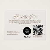 Elegante roze gouden kerst bedrijf dank u visitekaartje (Achterkant)