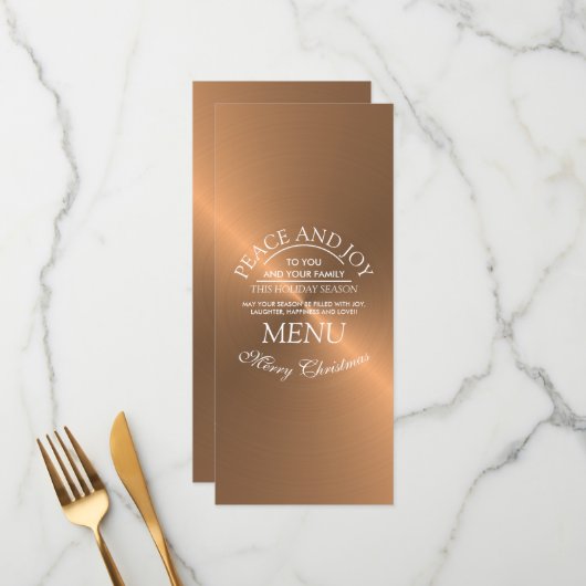 Elegante Roze Gouden Kerst Menu (Voorkant / Achterkant in situ)
