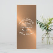 Elegante Roze Gouden Kerst Menu (Staand voorkant)