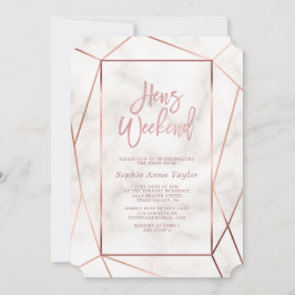 Elegante Roze Gouden Kippen Weekend Bachelorette F Kaart