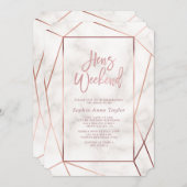 Elegante Roze Gouden Kippen Weekend Bachelorette F Kaart (Voorkant / Achterkant)