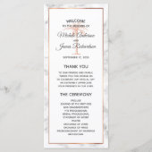 Elegante roze gouden koperen marmeren palmboom tro programmakaart (Voorkant)