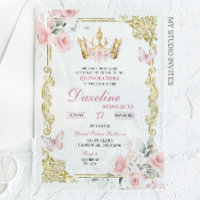 Elegante roze gouden kroon Quinceanera