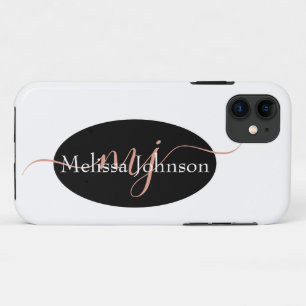 Elegante roze gouden letters op zwart    Case-Mate iPhone case