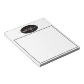 Elegante roze gouden letters op zwart notitieblok (Schuin)