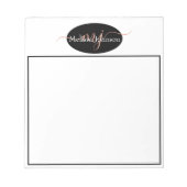 Elegante roze gouden letters op zwart notitieblok (Voorkant)