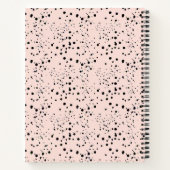 Elegante roze gouden letters op zwart notitieboek (Achterkant)