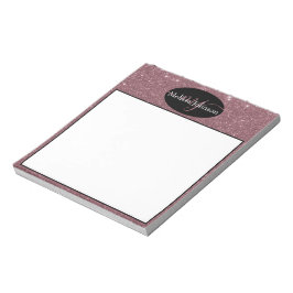 Elegante roze gouden letters op zwart notitieboek notitieblok