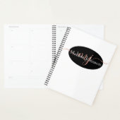 Elegante roze gouden letters op zwart planner (Display)