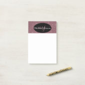 Elegante roze gouden letters op zwarte Post-it No Post-it® Notes (Op bureau)