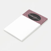 Elegante roze gouden letters op zwarte Post-it No Post-it® Notes (Schuin)