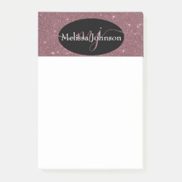Elegante roze gouden letters op zwarte Post-it No Post-it® Notes