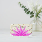Elegante Roze & Gouden Lotus Flower Logo Yoga Visitekaartje (Staand voorkant)
