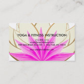 Elegante Roze & Gouden Lotus Flower Logo Yoga Visitekaartje (Achterkant)