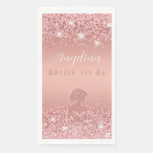 Elegante Roze Gouden Luxe Glans Bruidsdouche Servet