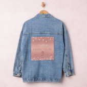 Elegante Roze Gouden Luxe Glans Bruidsmeisjesfeest Denim Jacket (Hangar)
