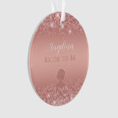 Elegante Roze Gouden Luxe Glans Bruidsmeisjesfeest Ornament (voorkant)