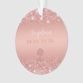 Elegante Roze Gouden Luxe Glans Bruidsmeisjesfeest Ornament (voorkant)