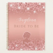 Elegante Roze Gouden Luxe Glans Bruidsmeisjesfeest Planner (Voorkant)