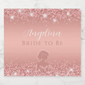 Elegante Roze Gouden Luxe Glans Bruidsmeisjesfeest Sparkling Wijnetiket (Enkel label)