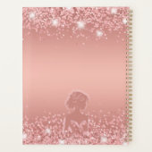 Elegante Roze Gouden Luxe Glans Bruiloftfeest Planner (Achterkant)