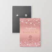 Elegante Roze Gouden Luxe Glans Bruiloftsfeest  Button (Voorkant / Achterkant)